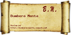 Bumbera Menta névjegykártya